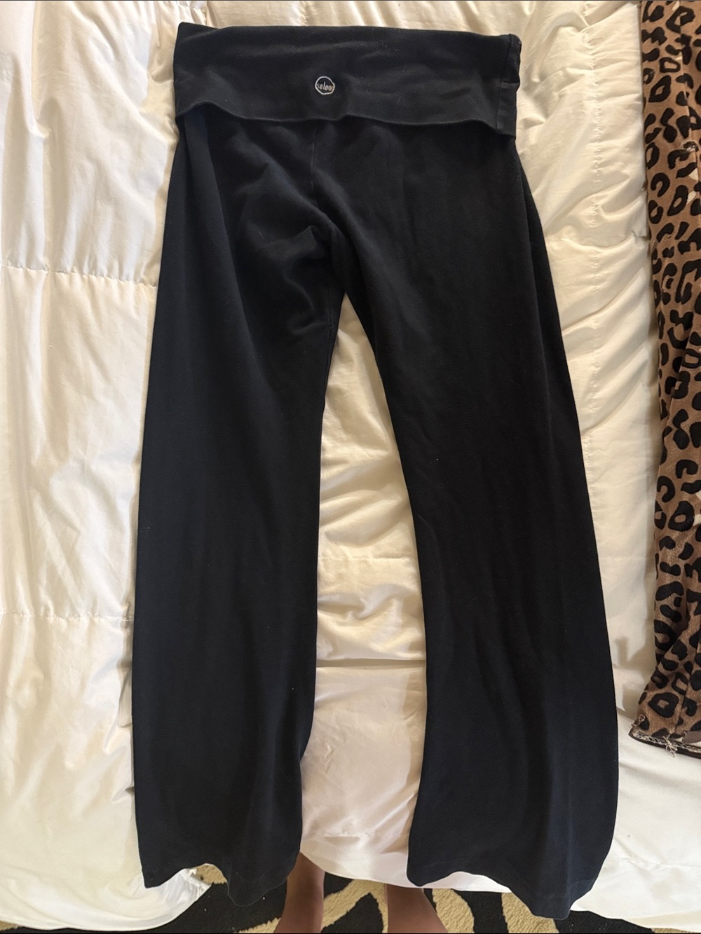 So Low black fold over yoga pants